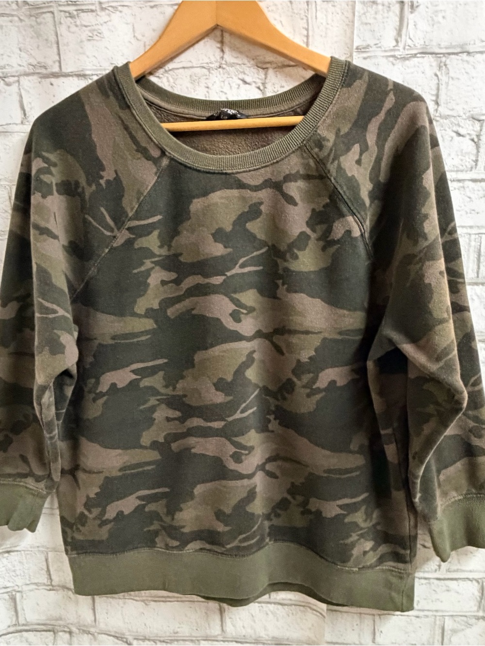 George Olive Green & Brown Camo Pullover Sweatshirt